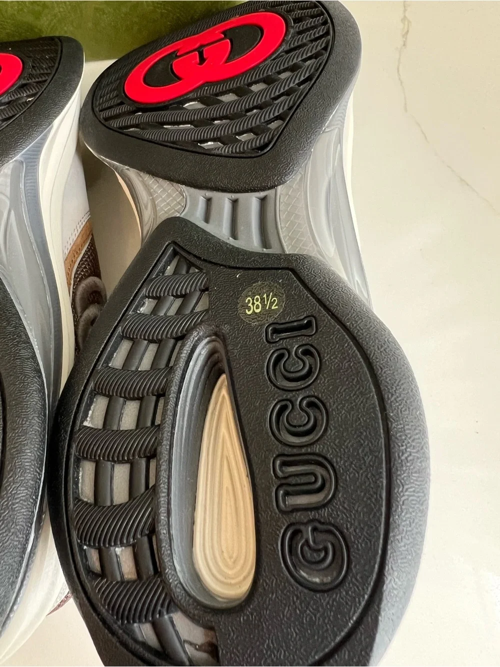 Gucci woman Run  Beige, Brown and Black Retro Runner Sneakers